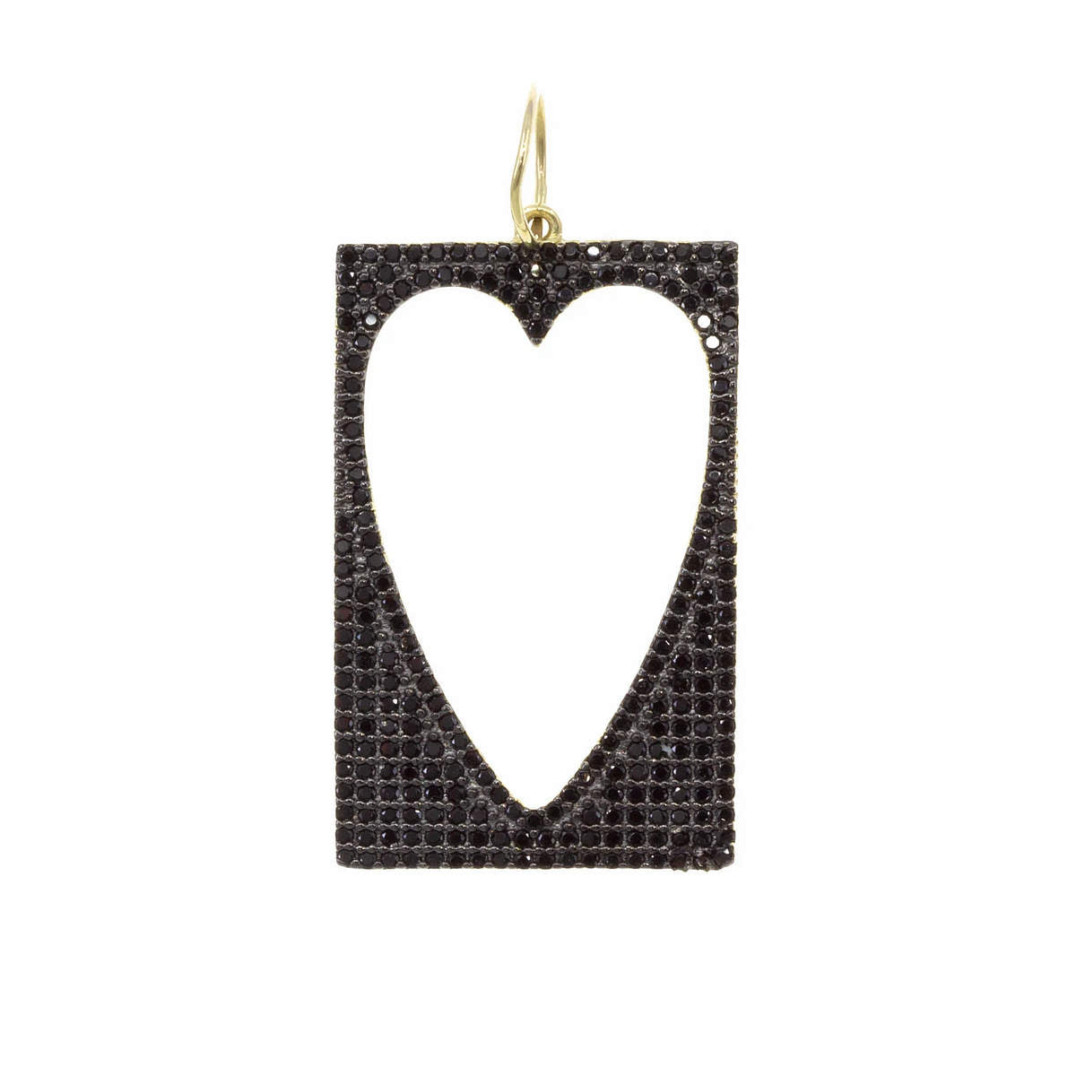 Open-Hearted Love Black Crystal Pendant