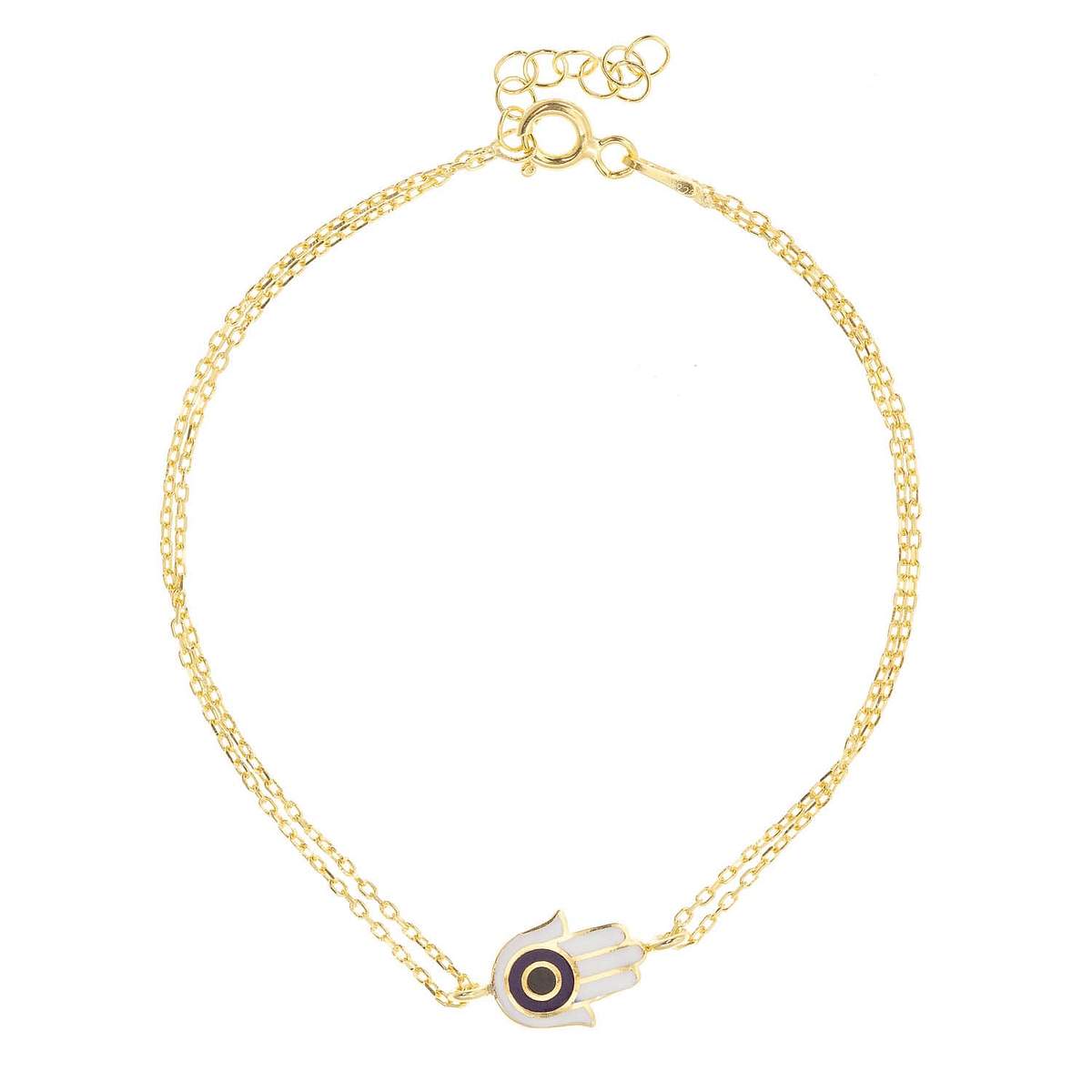 Black and White Hamsa Bracelet