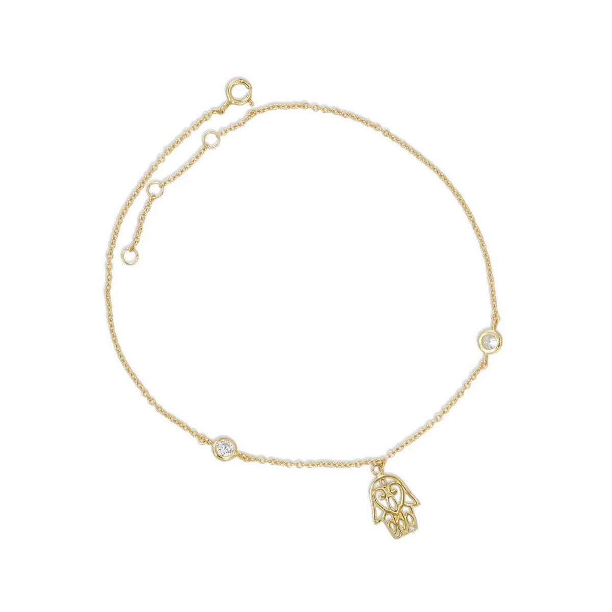 Hamsa Crystal Anklet