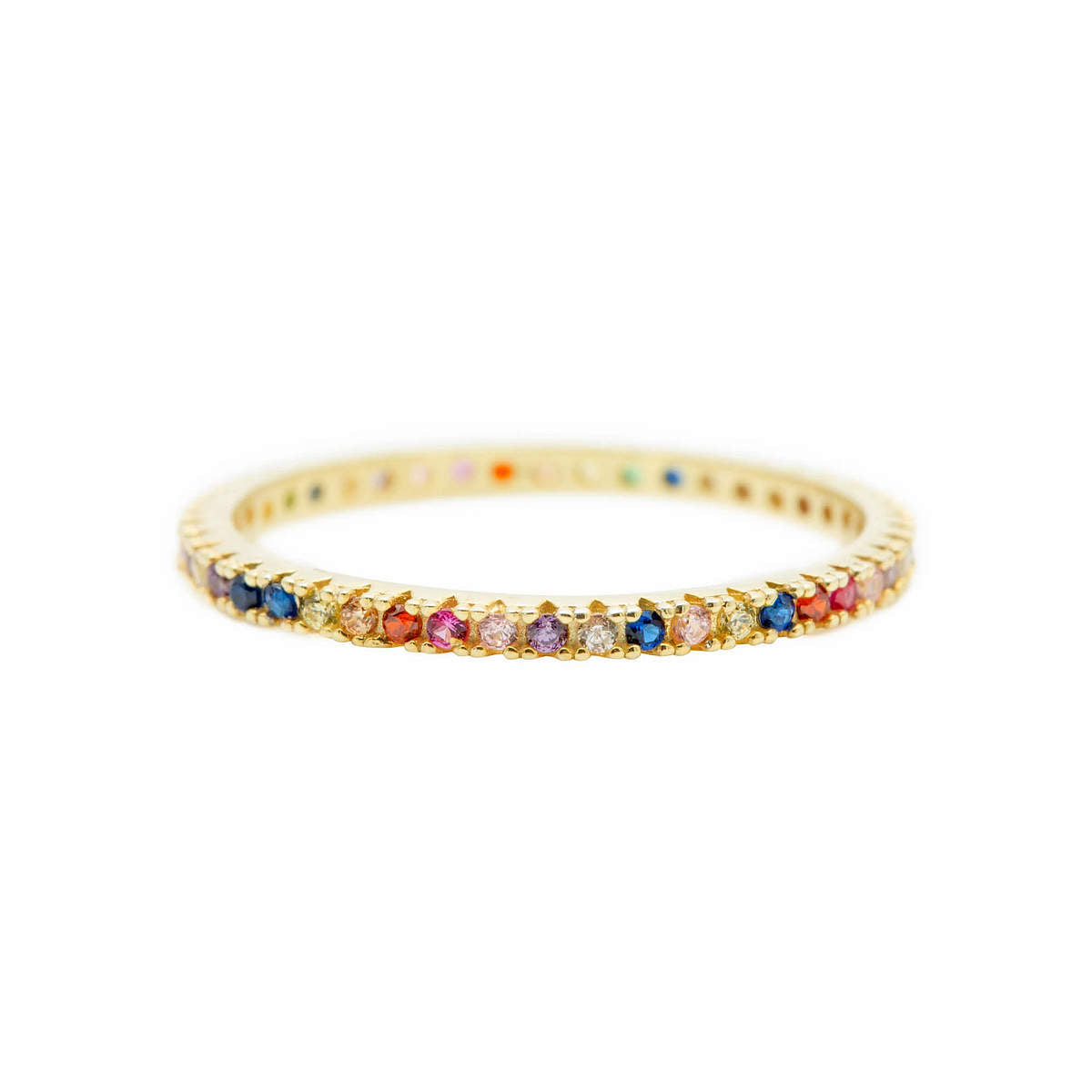 Thin Rainbow Infinity Ring