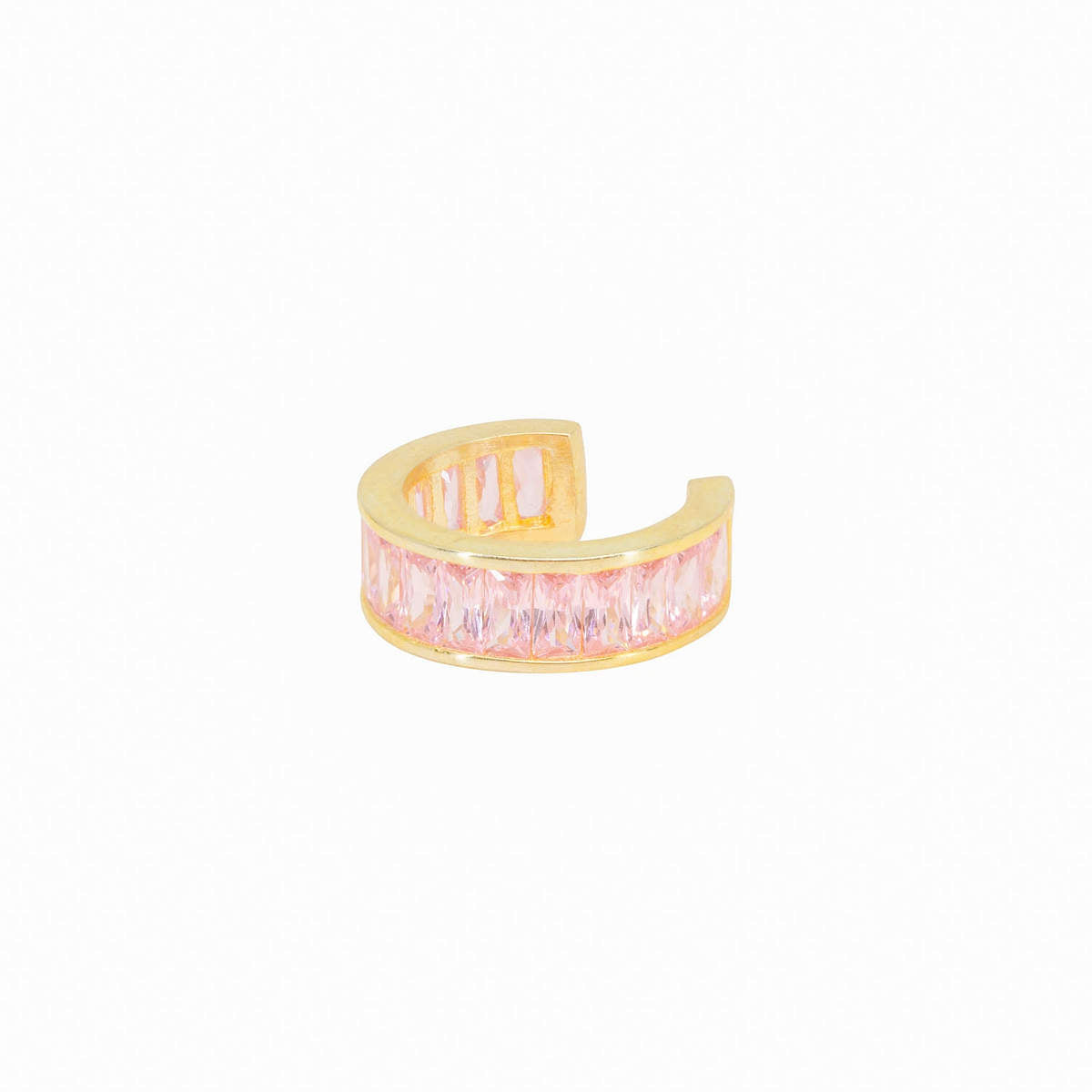 Jumbo Crystal Ear Cuff in Pink