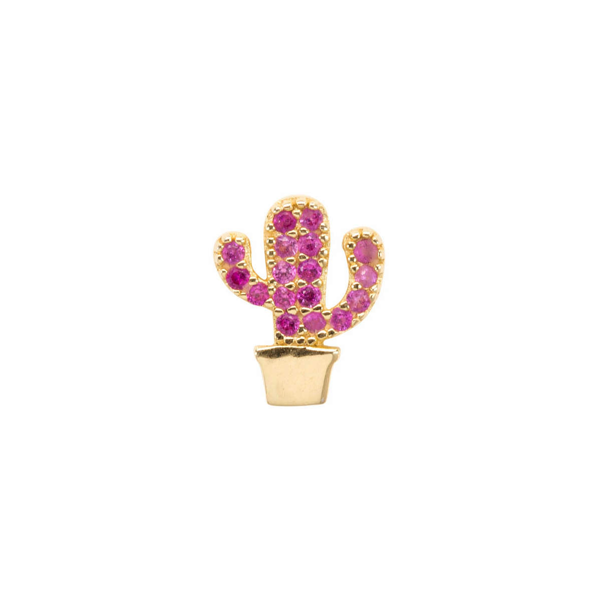 Pink Cactus Mini Stud
