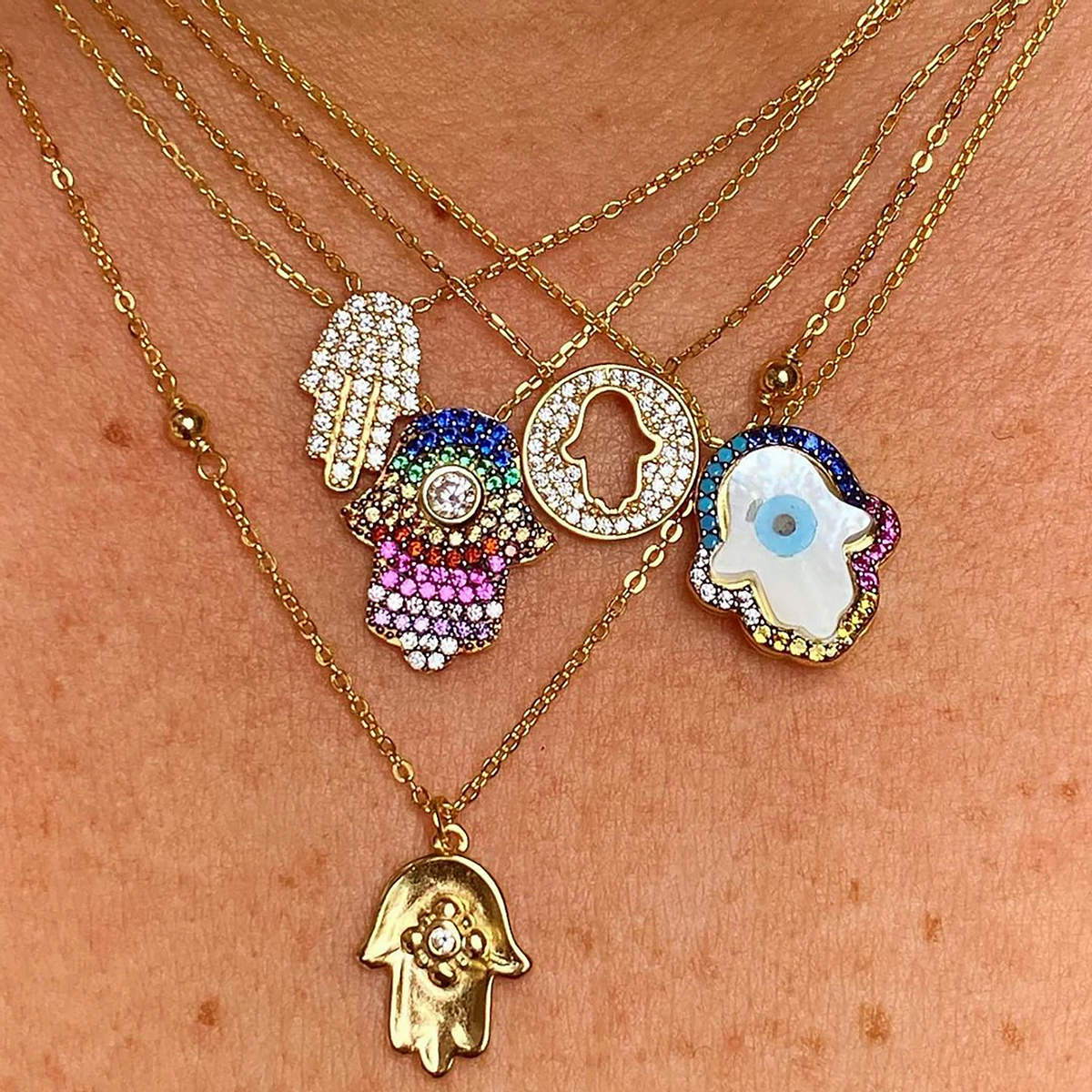 Hamsa Sunrise Necklace