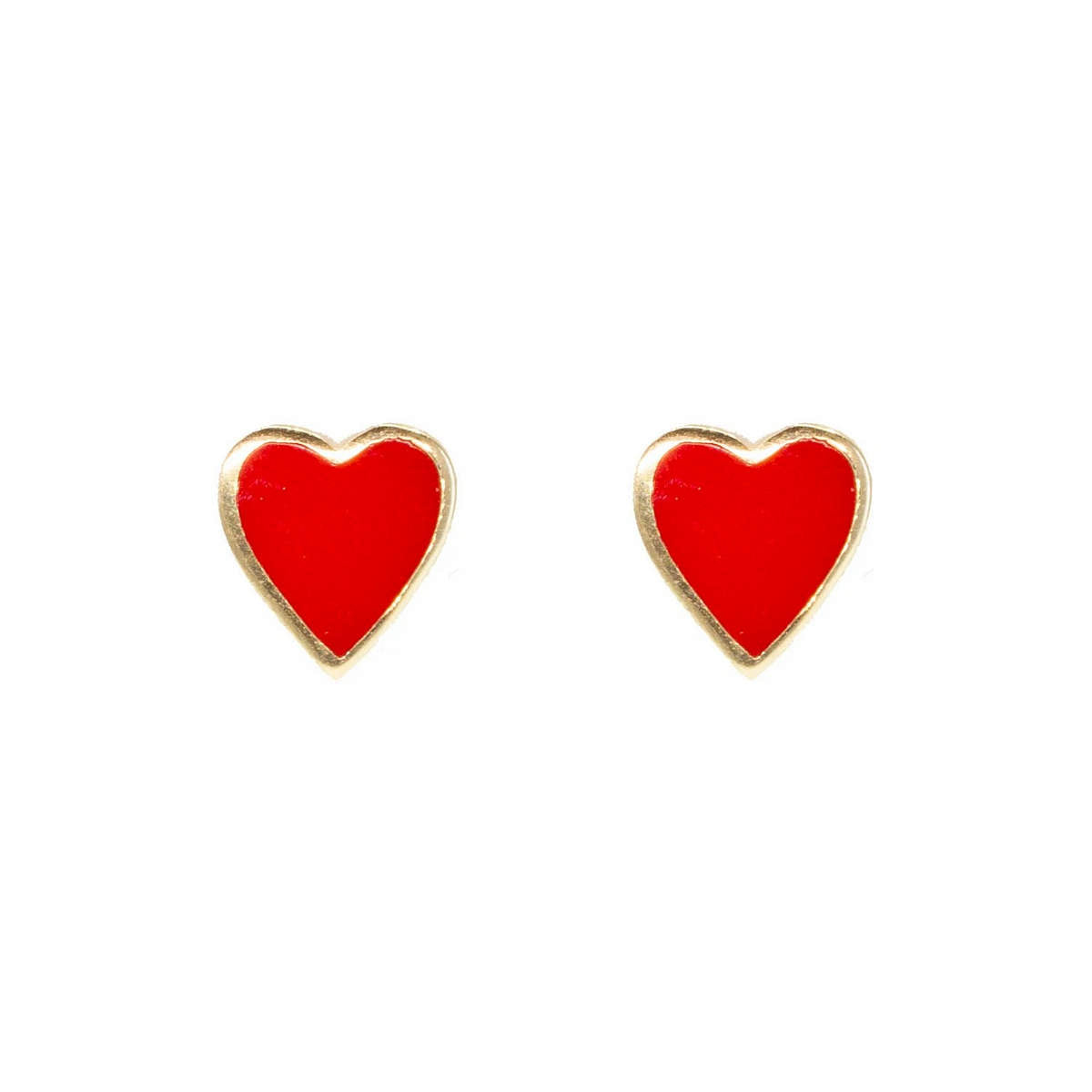 One Love Red Heart Paired Studs