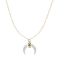 Emerald Ascending Crescent Necklace