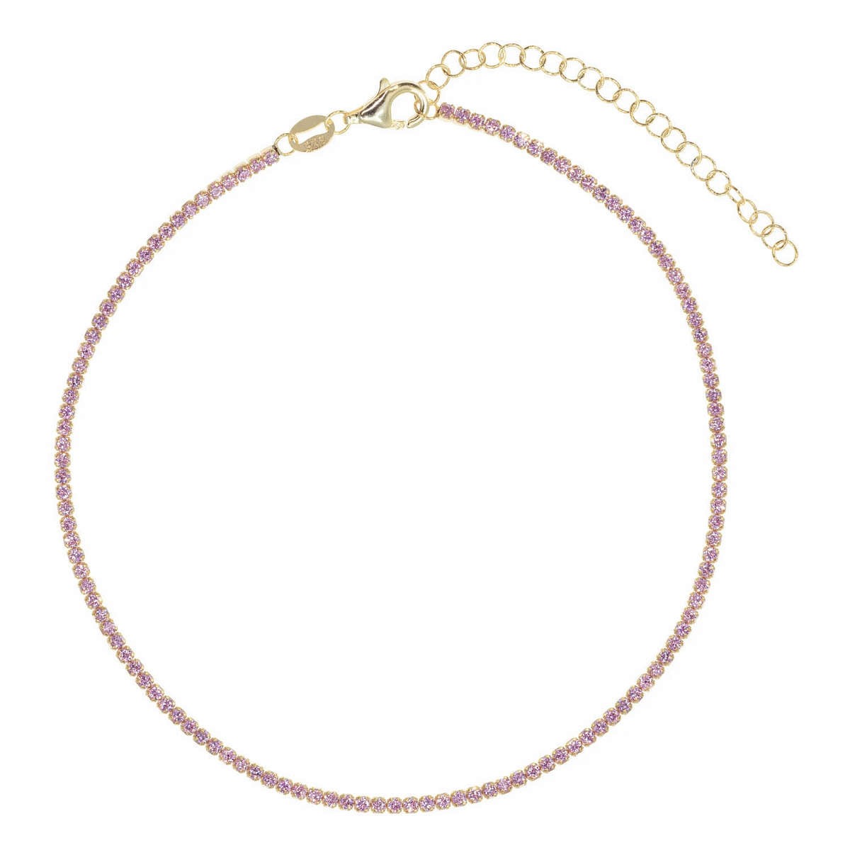 Little Gems Tennis Anklet in Baby Pink
