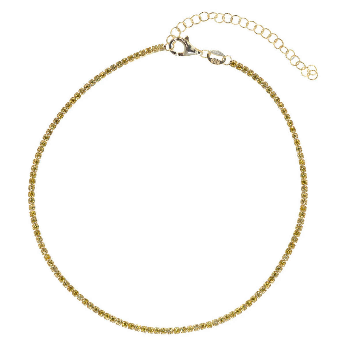 Little Gems Tennis Anklet in Canary