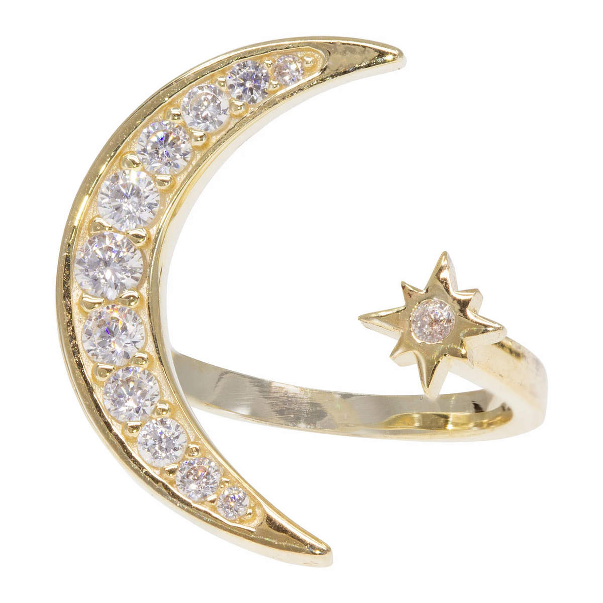 Midnight Moon Ring in Clear