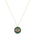 Green Seeker Evil Eye Disk Necklace