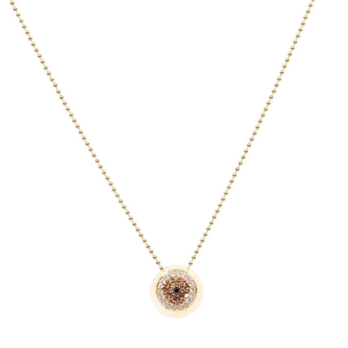Wide-Eyed Crystal Pavé Necklace in Warm Topaz