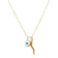 Double Dose Charm Necklace in White