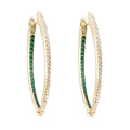 Crystal Wishbone Earrings in Emerald