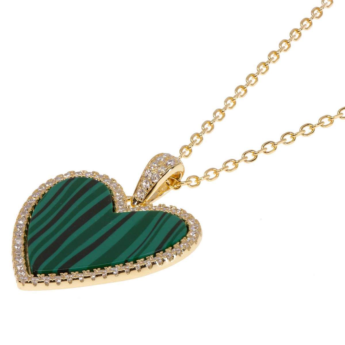 Cross My Heart Necklace in Emerald