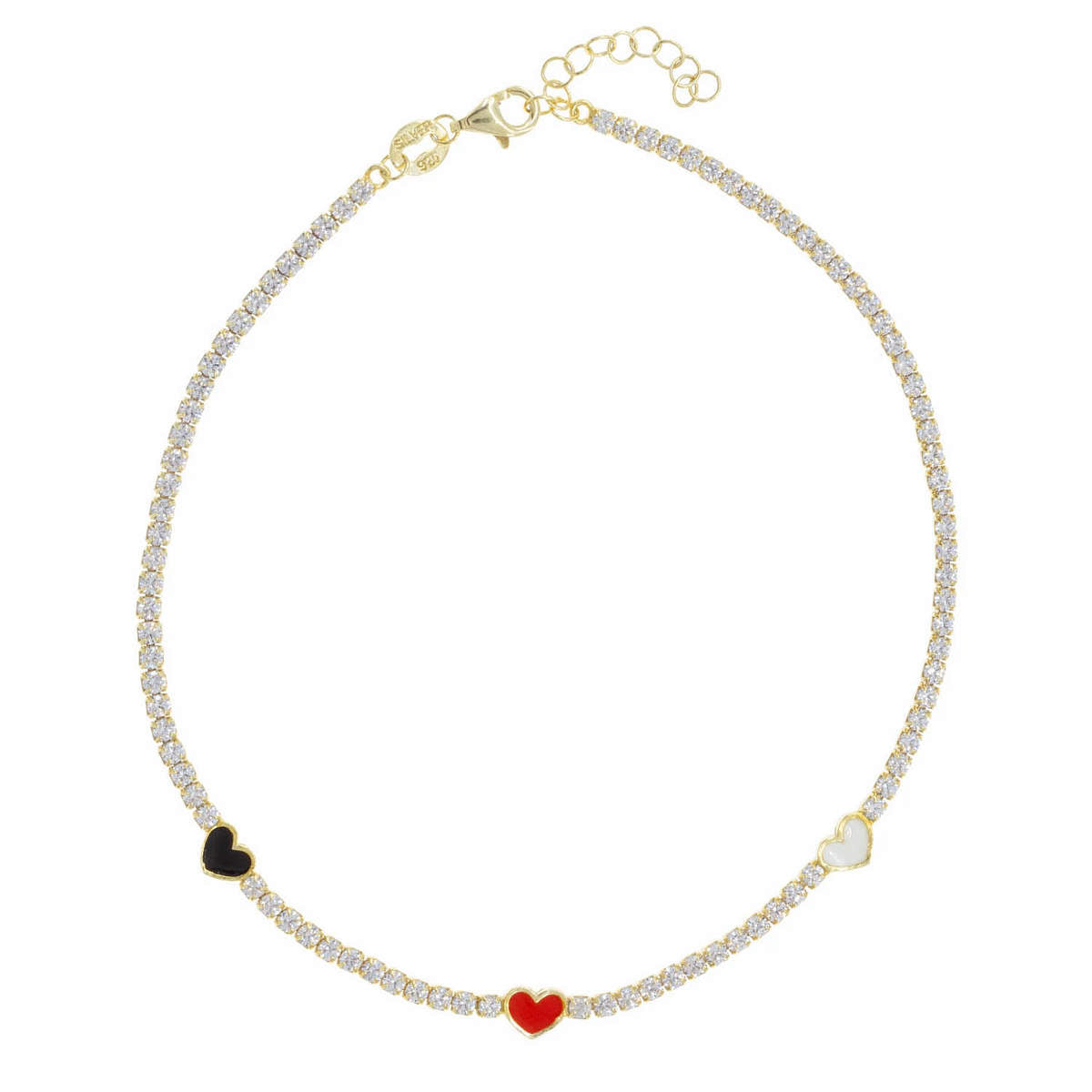 Three of Hearts Anklet