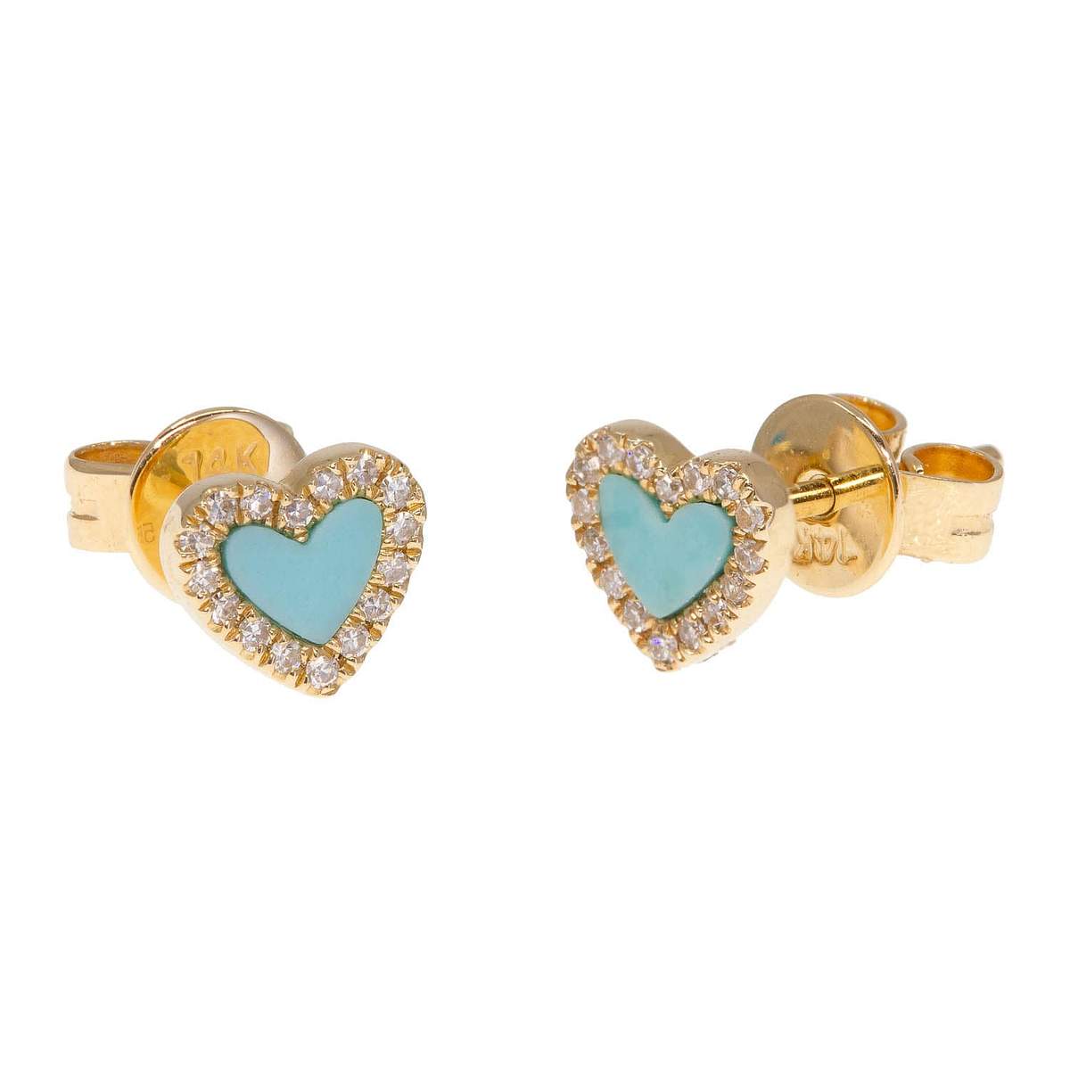 Dolly Turquoise & Diamond Earrings (14k Gold)