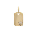 Heart of Gold Dog Tag Charm (14K Gold)