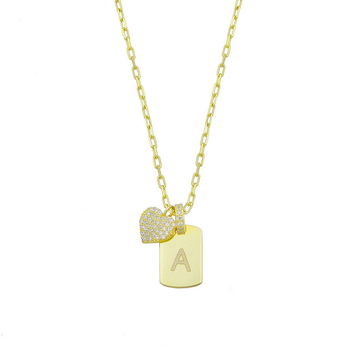 Queen of Hearts Initial Necklace