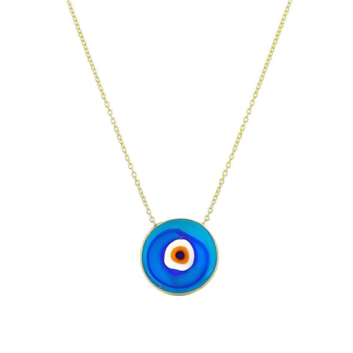 Antique Evil Eye Necklace in Cerulean