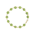 Green Glass Bead Evil Eye Bracelet