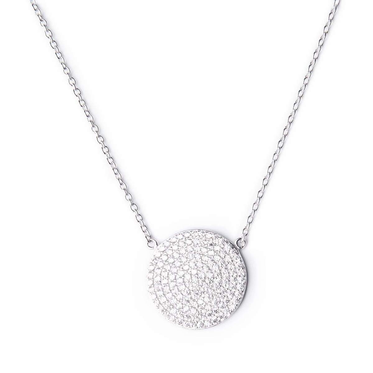 Pave Disk Necklace
