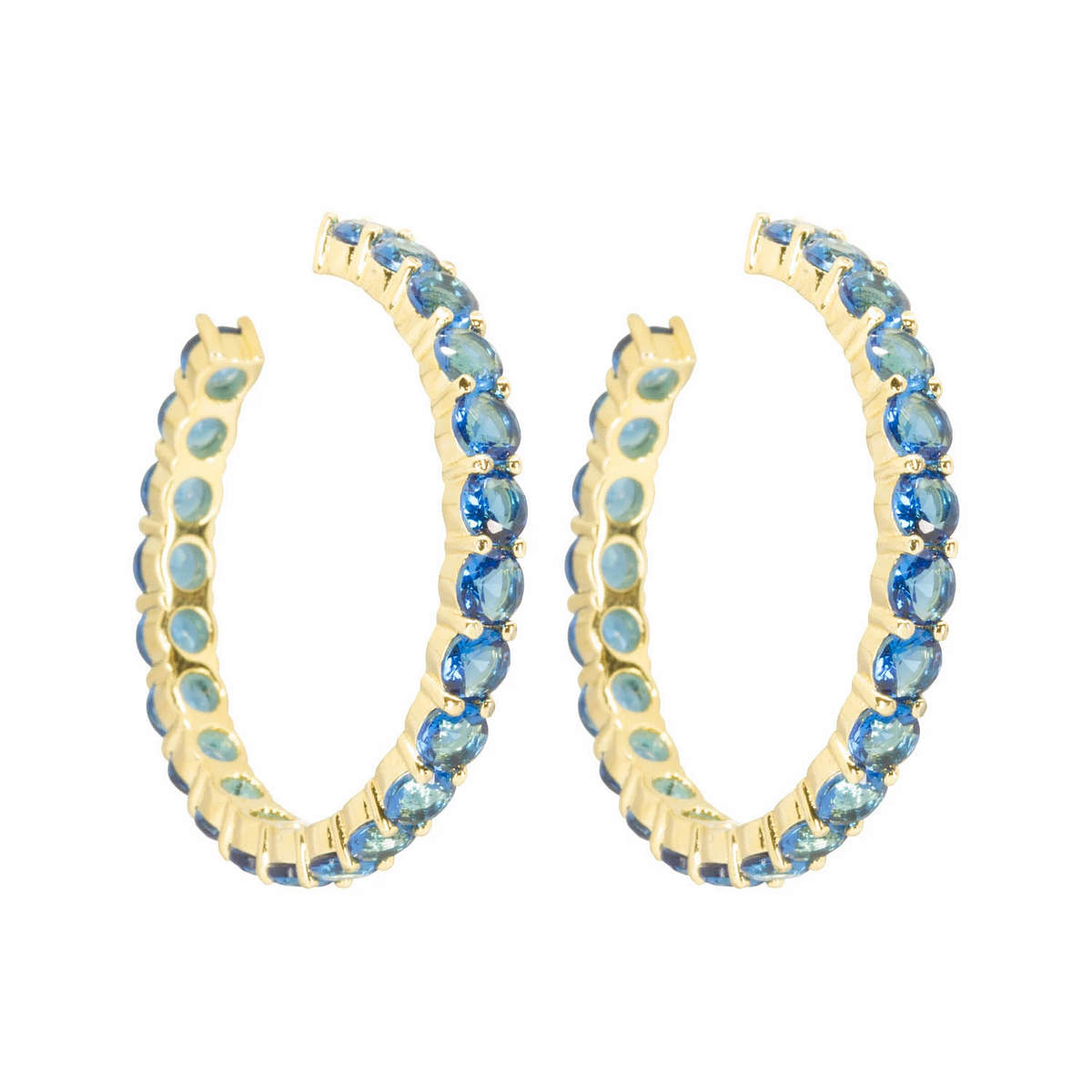 Sapphire Crystal Infinity Hoops