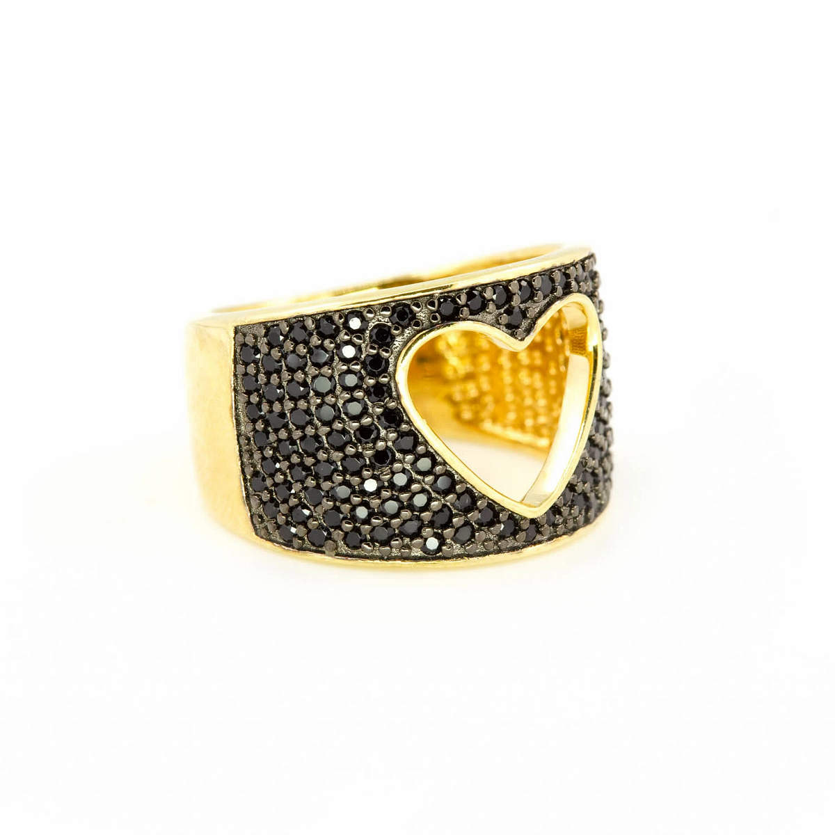 Heart Silhouette Ring in Onyx