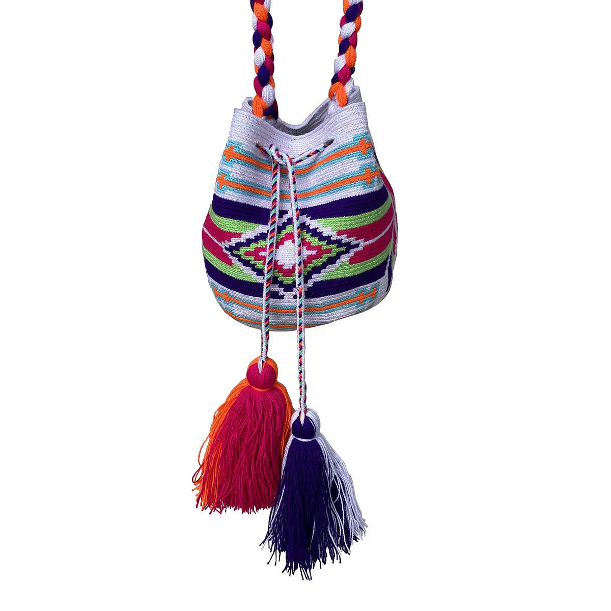 Wayuu in White Small Woven Bag