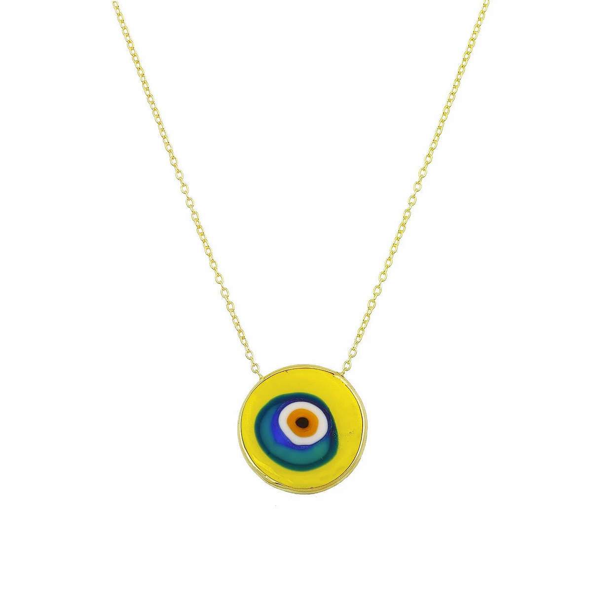 Antique Evil Eye Necklace in Yellow