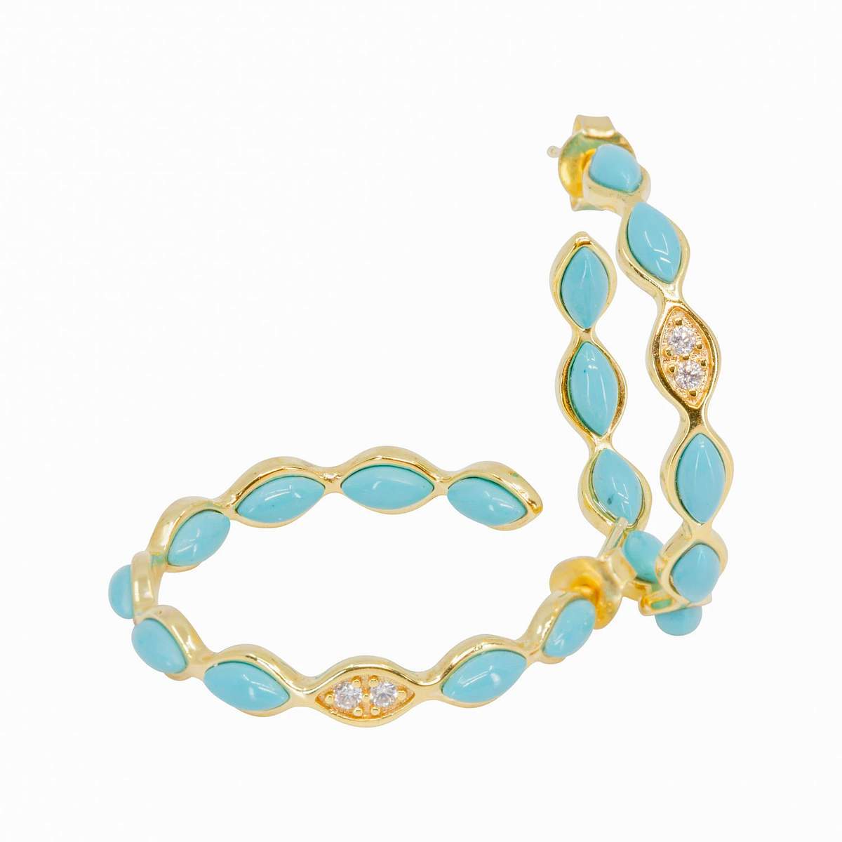 Antique Turquoise Hoops