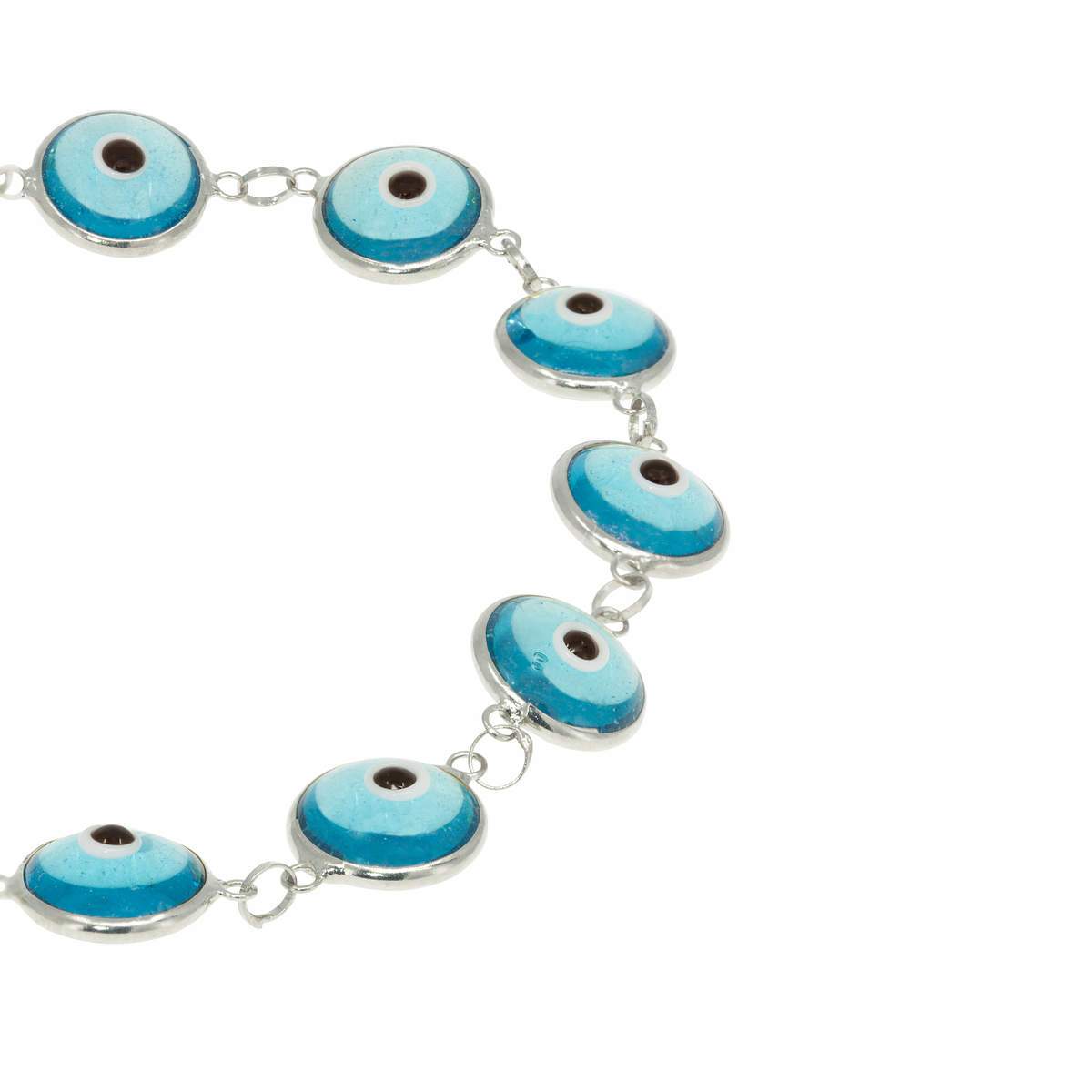 Blue Glass Bead Evil Eye Bracelet