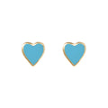 One Love Blue Heart Paired Studs