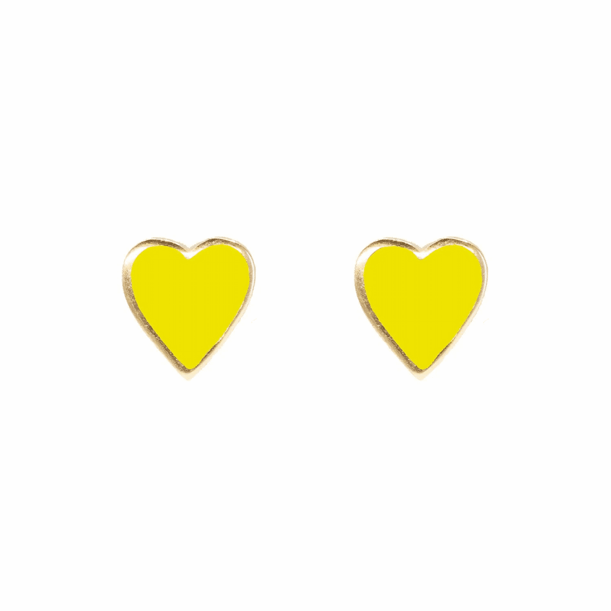 One Love Yellow Heart Paired Studs