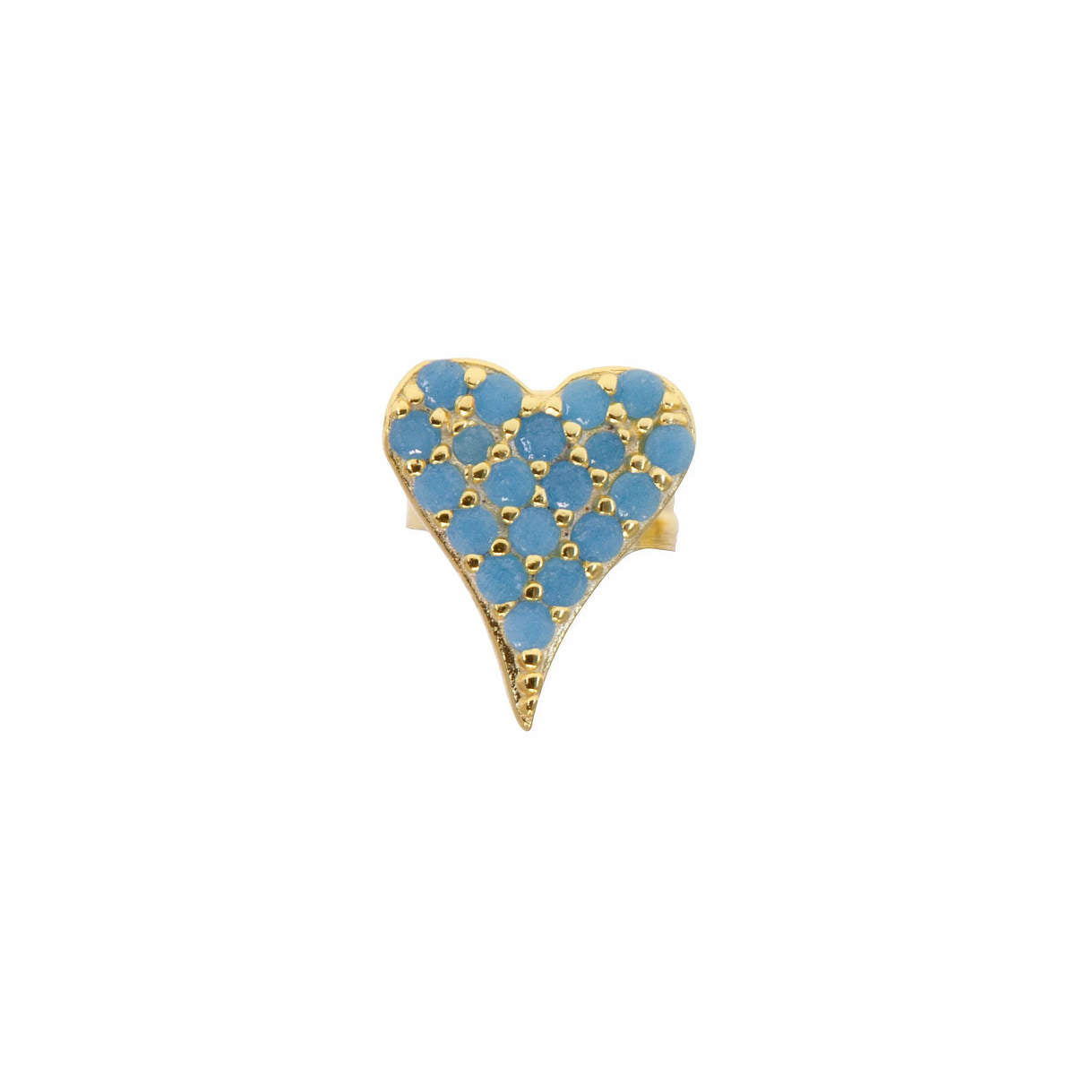 Happy Heart Mini Stud in Turquoise